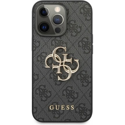 GUESS 4G Apple iPhone 13 Pro Max - umelá koža / kov - sivé