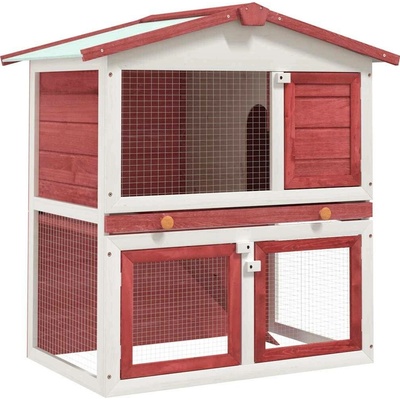 vidaXL 9799.170839 červeno bílá 3 dvířka 94 x 60 x 98 cm dřevo