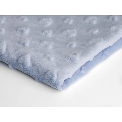 Látka minky srdička, 320 g/m², šíře 160 cm, metráž, světle modrá