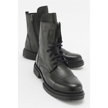 Moda Trend Мъжки боти от естествена кожа - Черни #411572 (411572_Черно)