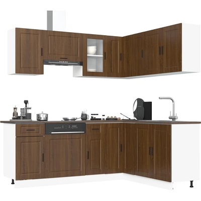 vidaXL Комплект кухненски шкафове от 11 части Porto, инженерно дърво (3314968)