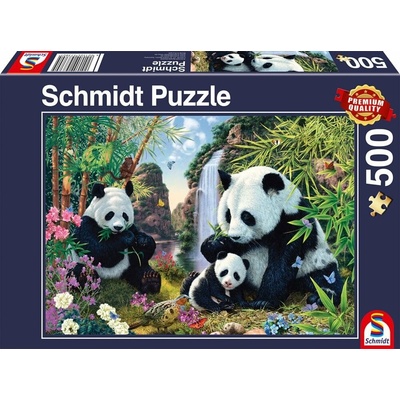 Schmidt Pandafamilie am Wasserfall 500 dílků