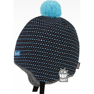 Dráče dětská čepice pletená laponka Elsa tyrkys
