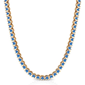 SAVICKI Тенис колие Luminy 3, 8 мм: злато, сини сапфири