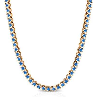 SAVICKI Тенис колие Luminy 3, 8 мм: злато, сини сапфири