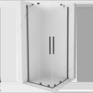 Mexen Velar Duo плъзгаща се душ кабина 80 x 80 см, матирано, gun metal - 871-080-080-32-95 (871-080-080-32-95)