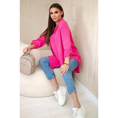 Fashionweek dámská mušelínová košile z bavlny K208 Růžovy