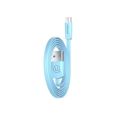 USAMS Кабел USAMS - U2 Micro Flat Data, USB-A/Micro USB, 1.2 m, син (SJ201MIC04)