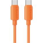 USAMS Кабел USAMS U98 60W 3A силиконов Fast Charging USB-C към USB-C, оранже (Usa001763)