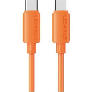 USAMS Кабел USAMS U98 60W 3A силиконов Fast Charging USB-C към USB-C, оранже (Usa001763)