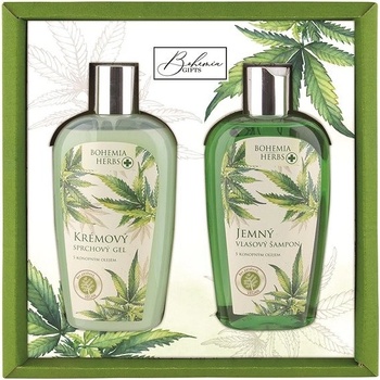 Bohemia Gifts & Cosmetics Cannabis Konopný olej sprchový gel 250 ml + šampon na vlasy 250 ml dárková sada