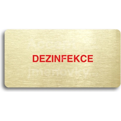ACCEPT Piktogram DEZINFEKCE - zlatá tabulka - barevný tisk bez rámečku