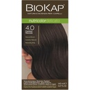 Biokap NutriColor Delicato permanentní barva na vlasy s arganovým olejem bez parfemac 4.0 Hnědá přirozená barva na vlasy 140 ml
