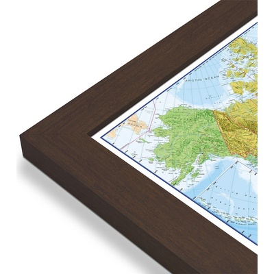 Maps International Severní Amerika - nástěnná politická mapa 100 x 120 cm Varianta: mapa v dřevěném rámu, Provedení: Pegi skořice