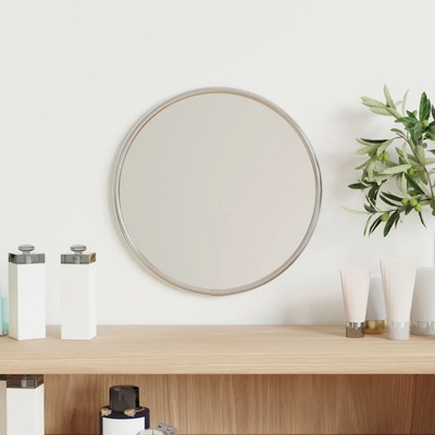 vidaXL Стенно огледало, сребро Ø 20 см, кръгло (348173)