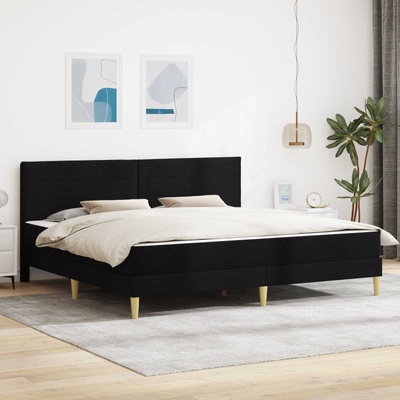 vidaXL Рамка за легло Черен 180 x 200 cm Полиестер (3414971)