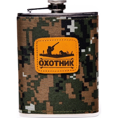Ploskačka placátka s ruským nápisom poľovník 236 ml