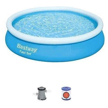 Bestway Басейн с надуваем ринг Bestway 366 х 76 см, включена помпа 57274 (57274B)