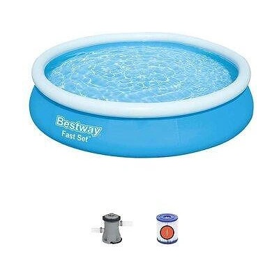 Bestway Басейн с надуваем ринг Bestway 366 х 76 см, включена помпа 57274 (57274B)