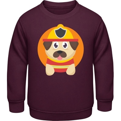 AWDis detská mikina Pes hasič Purpurovočervená