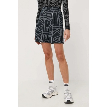 Karl Lagerfeld šortky PRINTED LINEN SHORTS černá