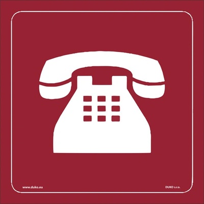 DUKO TELEFON symbol červený Formát: 90 x 90 mm