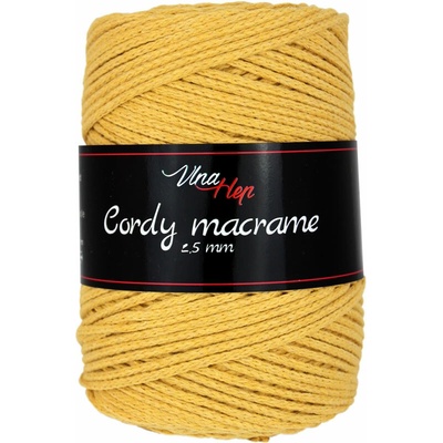 Vlna - Hep Cordy macrame 2,5 mm 8190 hořčicová
