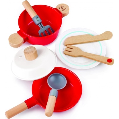 Hape Дървен игрален комплект Hape - Малък готвач, 8 части (H3188)