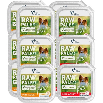 Vetexpert Raw Paleo Adult Mini krůta a hovězí maso 12 x 150 g