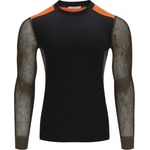 Aclima Мъжко мериносово термобельо Aclima WoolNet Hybrid Crewneck Merino base layer - Jet Black / Tarmac / Gold Flame (015-2196-0113)