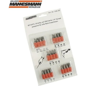 B. mannesmann Комплект накрайници за отвертка, 20 бр / mannesmann 298-20 / (m 298-20)