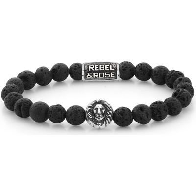 Rebel & Rose unisex náramok Black Moon 8 mm RR-8L021-S-L