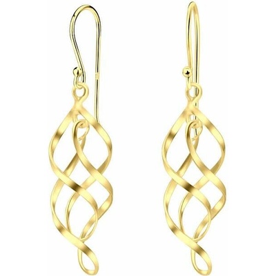 Nefertitis 32091 Stříbrné visací náušnice GOLD SPIRAL 42 mm NF59502 42 mm, 1,89 g