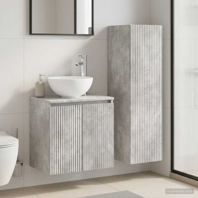 vidaXL Комплект мебели за баня 2 бр. Бетонно сиво 33 x 34, 5 x 100 см (3406116)
