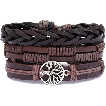 HARAHU Мъжки гривни Silver Tree of Life - Кафяв KP33251 (33251)