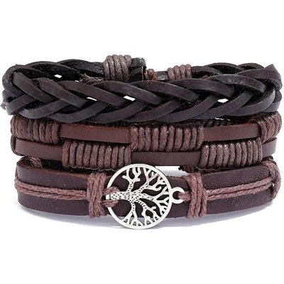 HARAHU Мъжки гривни Silver Tree of Life - Кафяв KP33251 (33251)