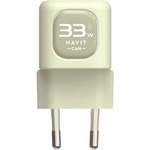 Havit Захранване за ел. мрежа с USB-A и USB-C изходи и технология за бързо зареждане (зелен) - Havit Dual Wall Charger 33W (UC230EU)