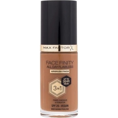 Max Factor Facefinity All Day Flawless SPF20 tekutý make-up s uv ochranou W89 Warm Praline 30 ml