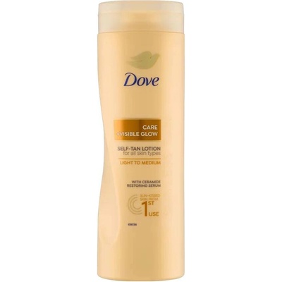 Dove Body Love Care + Visible Glow Self-Tan Lotion samoopalovací hydratační mléko Light To Medium 400 ml