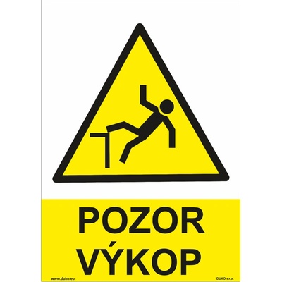 DUKO POZOR VÝKOP Formát: 210 x 297 mm, Materiál: plast 5 mm, samolepící vinylová fólie