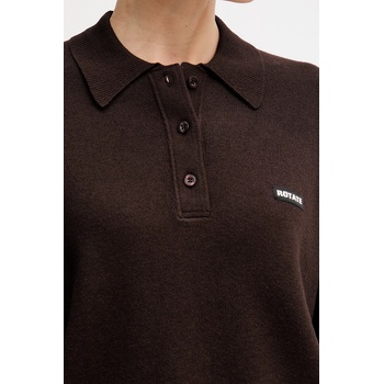 ROTATE Пуловер с вълна Rotate в кафяво от лека материя 1151371667 (1151371667)