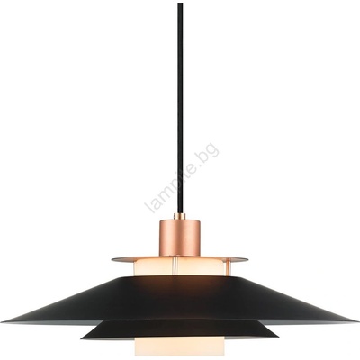 halo design 990785 - Пендел на кабел RIVOLI 1xE27/40W/230V Ø 40 см черен/меден (HO0115)