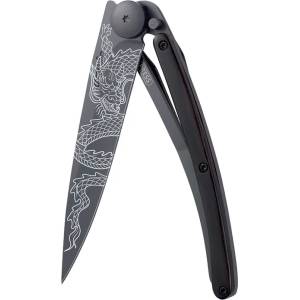 DEEJO 1gb107 tattoo black / Ултралеко джобно ножче с дръжка от абаносово дърво (1gb107)