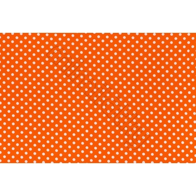 Puntíky 1cm na oranžové úplet