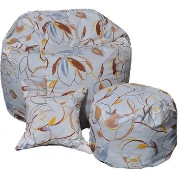 Image 1 of PUFRELAX Комплект, Барбарон с табуретка за крака и декоративна възглавница, 500л. Matusalem - Blossom, Перящ се калъф, Подходящ за деца, Пълнеж с микс от мемори пяна и дунапрен, Гама Premium (PUF-M-MOP-PT-BLS-k)