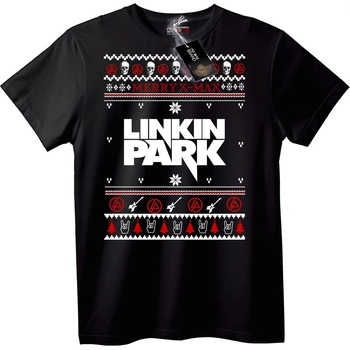 NOONEBRAND Тениска Linkin Park Коледен грозен пуловер - S, Black