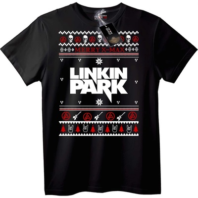NOONEBRAND Тениска Linkin Park Коледен грозен пуловер - S, Black
