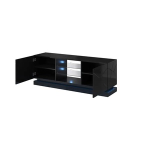 Cama meble Cama ТВ шкаф QIU 160 МДФ черен гланц/черен гланц (QIU 160CZ)