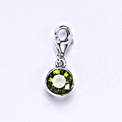 Čištín Stříbrný přívěšek se syntetickým olivínem, s karabinou, P 1051