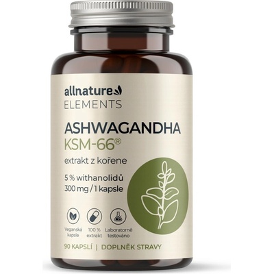 Allnature Elements Ashwagandha KSM-66 90 kapsúl